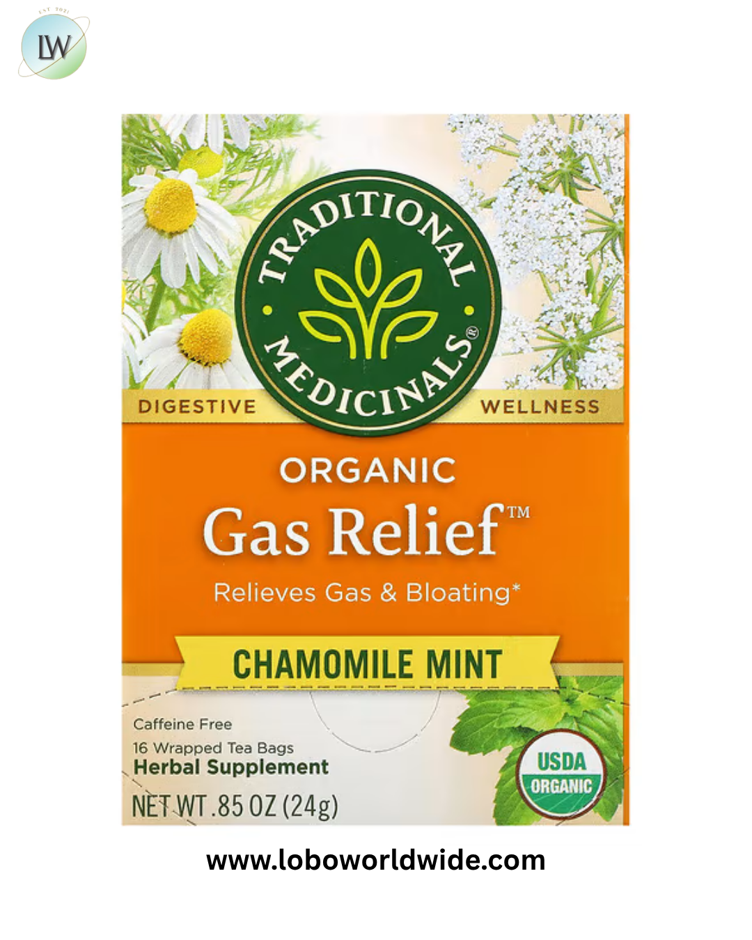 Traditional Medicinals, Caffeine Free, 16 Wrapped Tea Bags