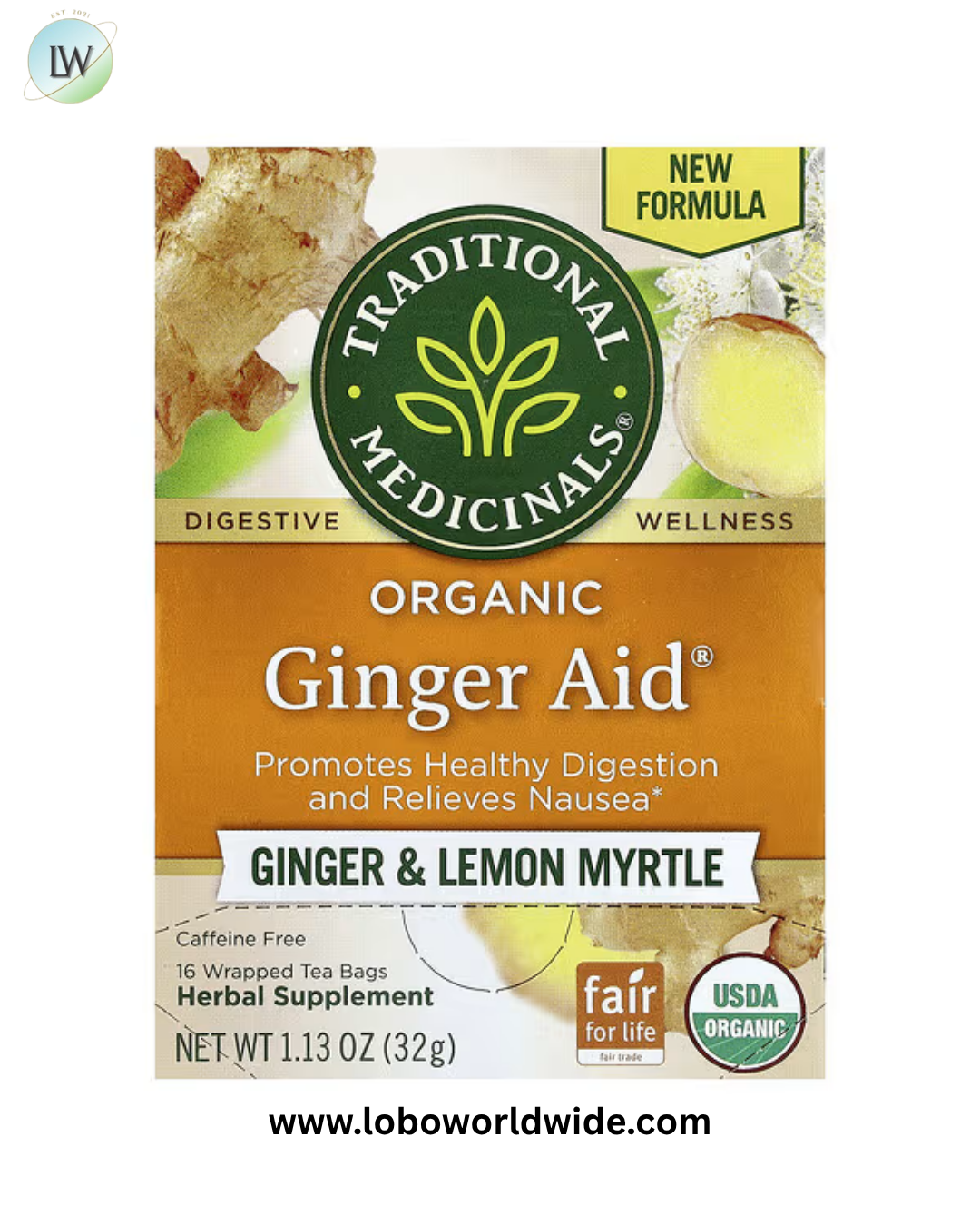 Traditional Medicinals, Caffeine Free, 16 Wrapped Tea Bags