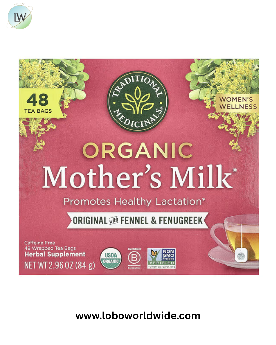 Traditional Medicinals, Organic Mother's Milk®, Original with Fennel & Fenugreek, Caffeine Free, Wrapped Tea Bags