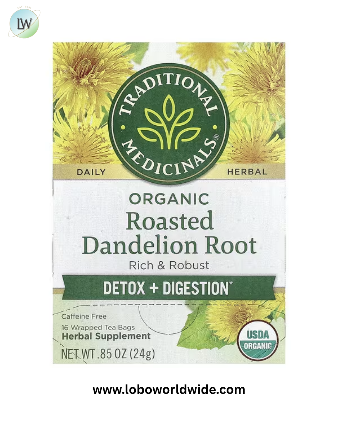 Traditional Medicinals, Caffeine Free, 16 Wrapped Tea Bags