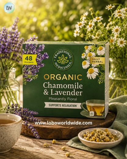 Traditional Medicinals, Organic Chamomile & Lavender, Caffeine Free, Wrapped Tea Bags