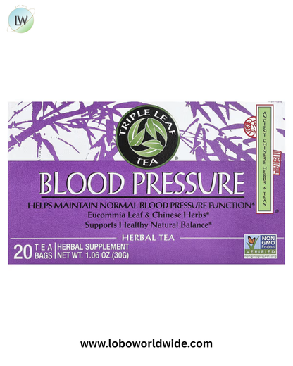 Triple Leaf Tea, Blood Pressure Herbal Tea, 20 Tea Bags, 1.06 oz (30 g)