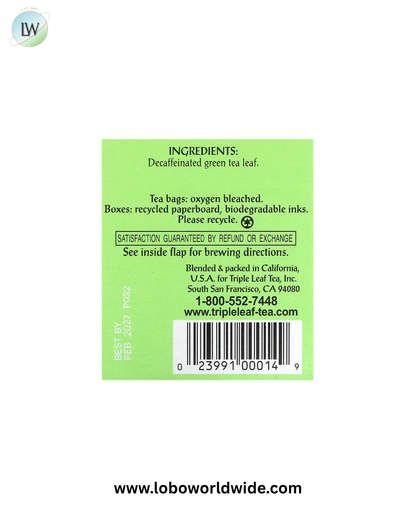 Triple Leaf Tea, 20 Tea Bags, 1.34 oz (38 g)
