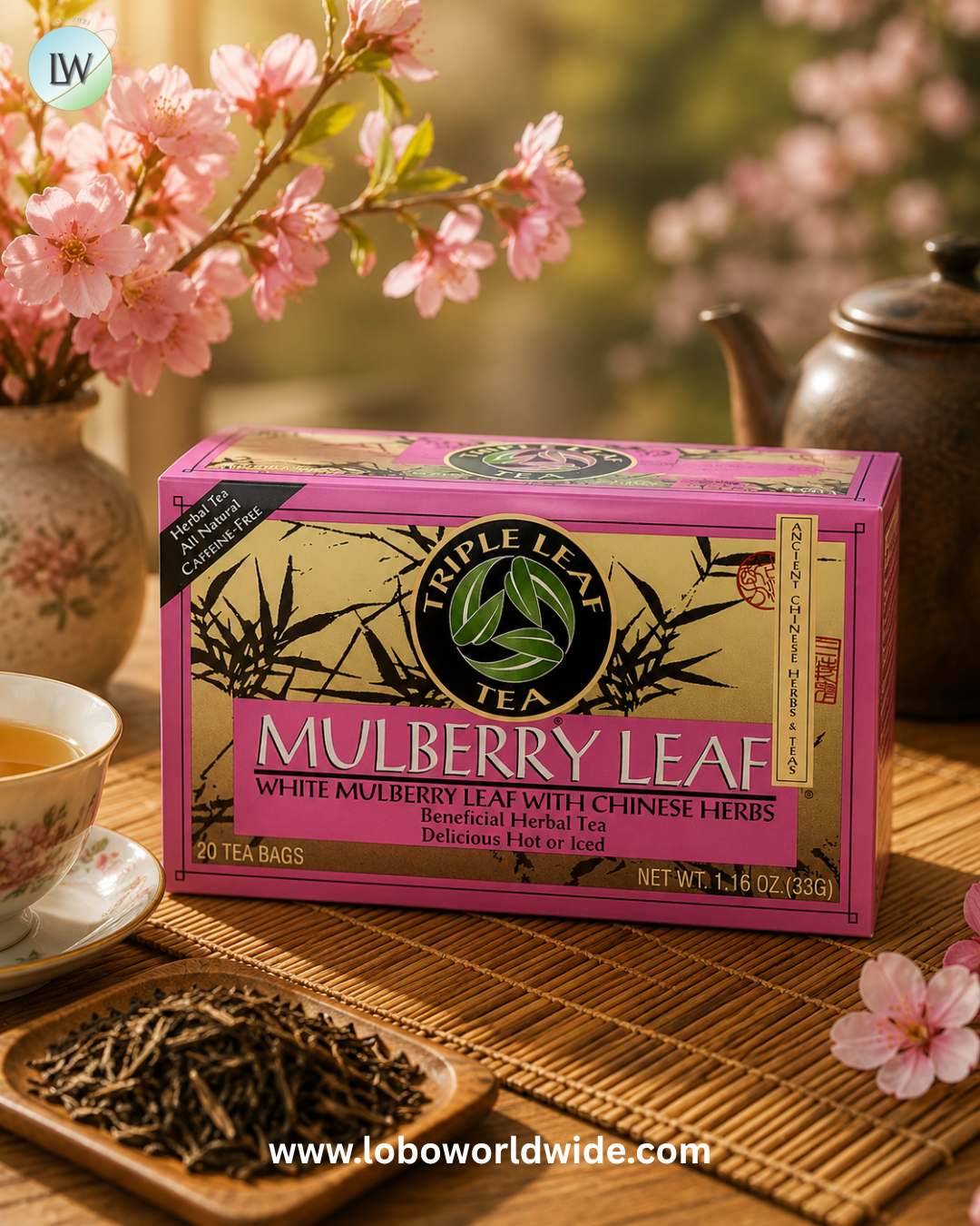 Triple Leaf Tea, Mulberry Leaf Tea, Caffeine-Free, 20 Tea Bags, 1.16 oz (33 g)