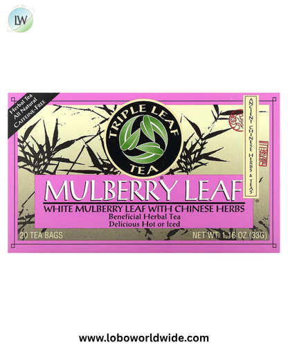 Triple Leaf Tea, Mulberry Leaf Tea, Caffeine-Free, 20 Tea Bags, 1.16 oz (33 g)