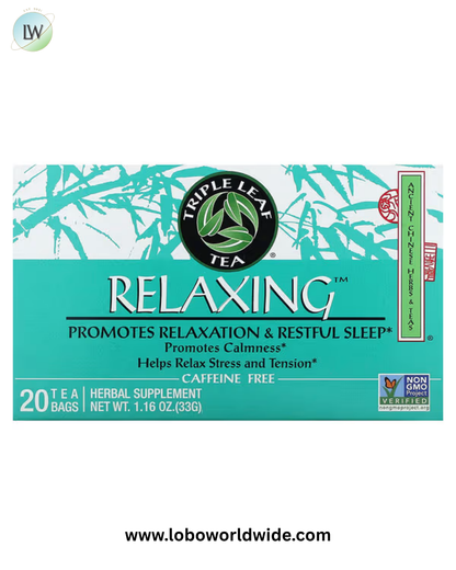 Triple Leaf Tea, Relaxing, Caffeine Free, 20 Tea Bags, 1.16 oz (33 g)