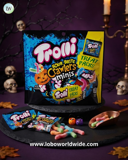 Trolli Halloween Sour Brite Crawlers Minis Treat Pack, 9.6 oz.