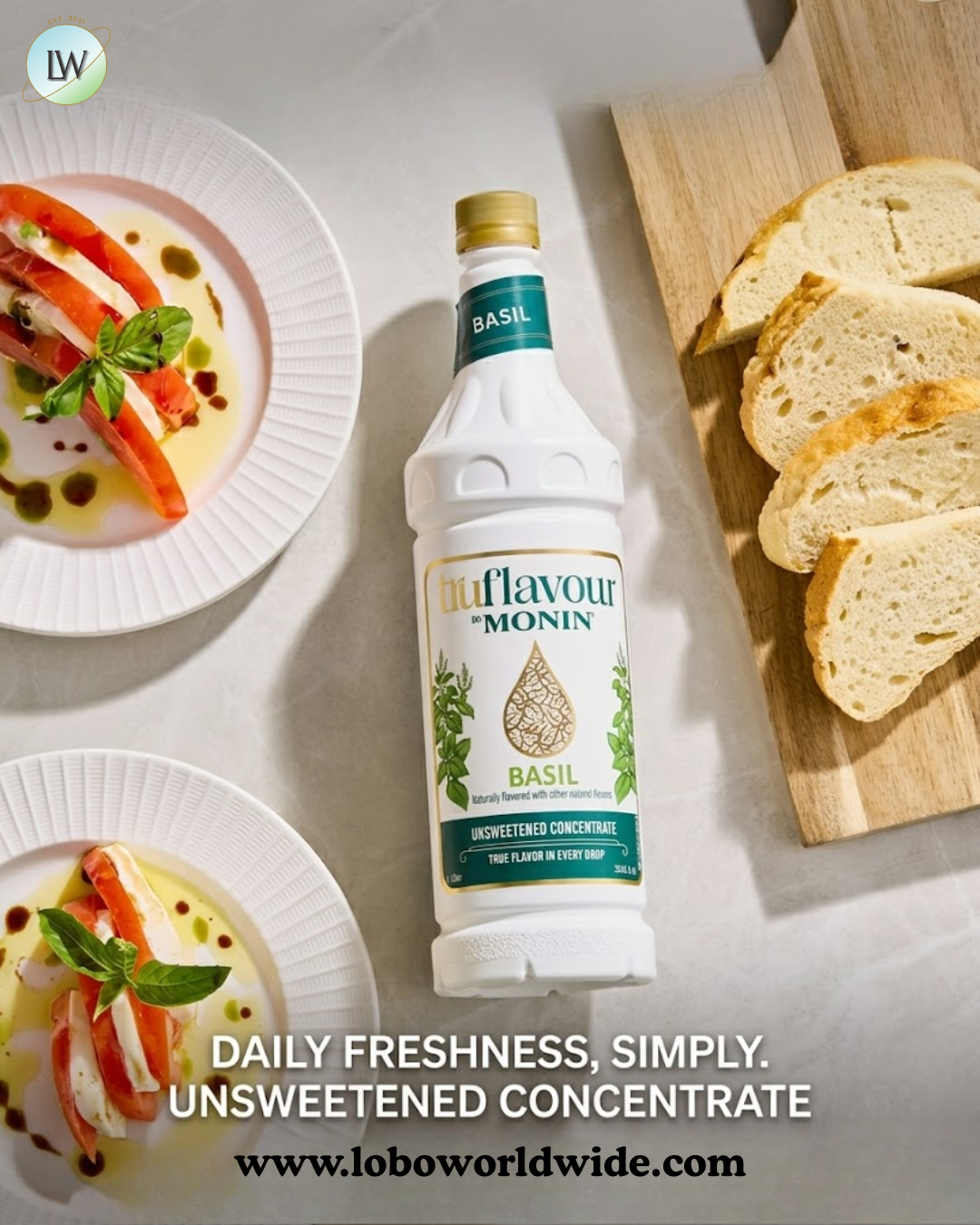 Monin TruFlavour Unsweetened Flavor Concentrate, 1 L (Various Flavours)
