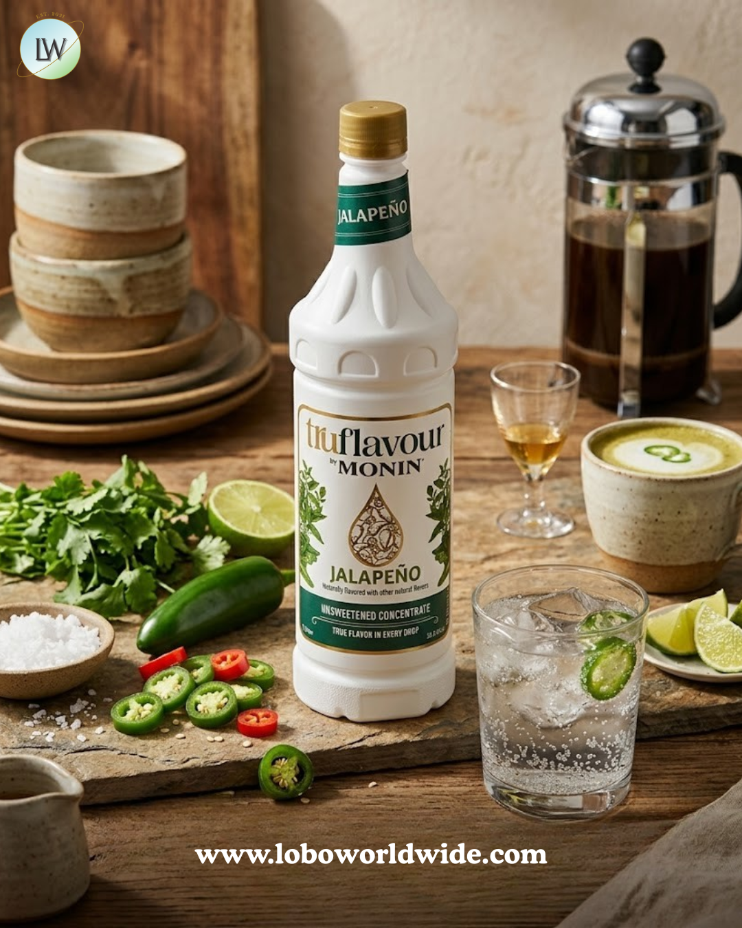 Monin TruFlavour Unsweetened Flavor Concentrate, 1 L (Various Flavours)