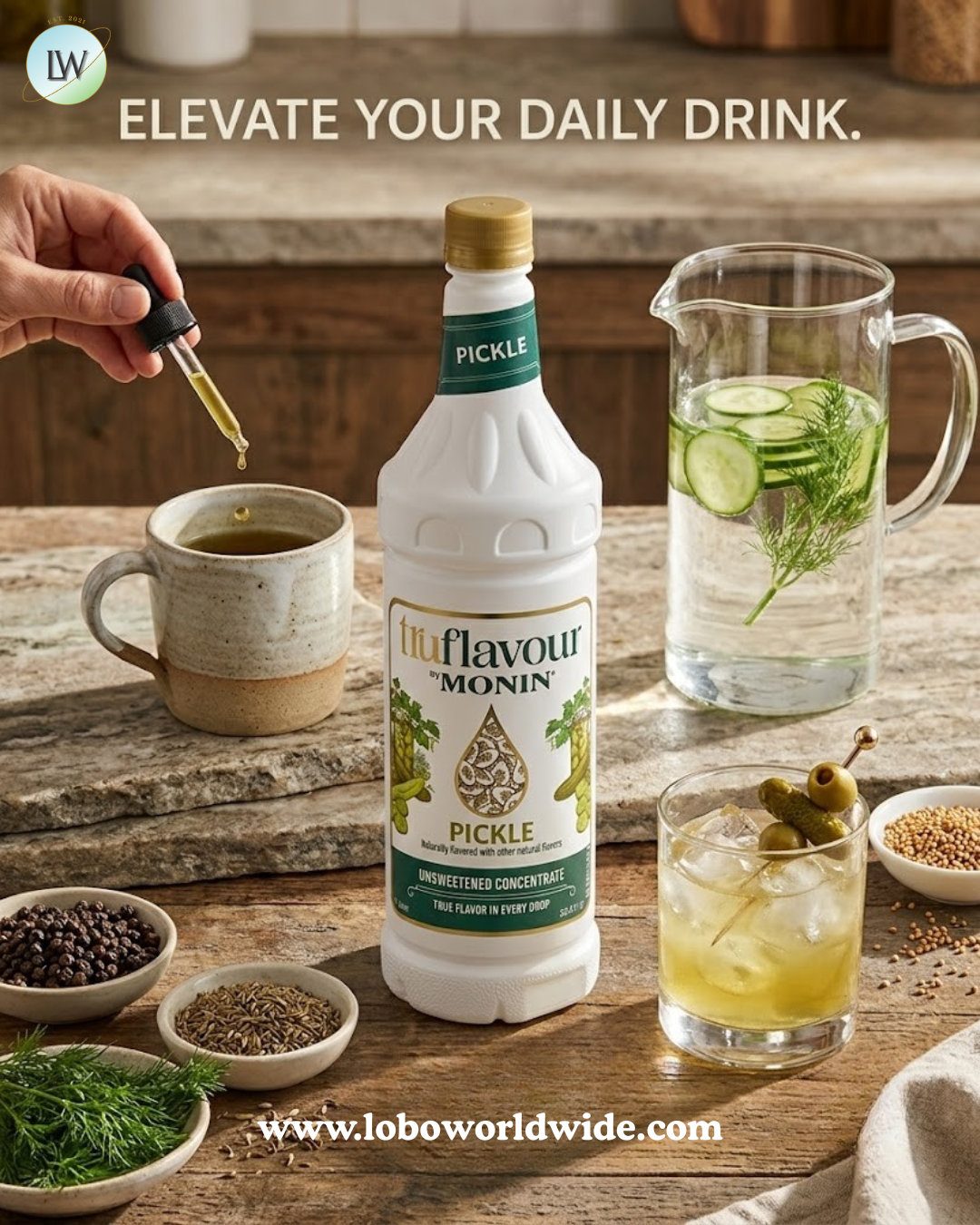Monin TruFlavour Unsweetened Flavor Concentrate, 1 L (Various Flavours)