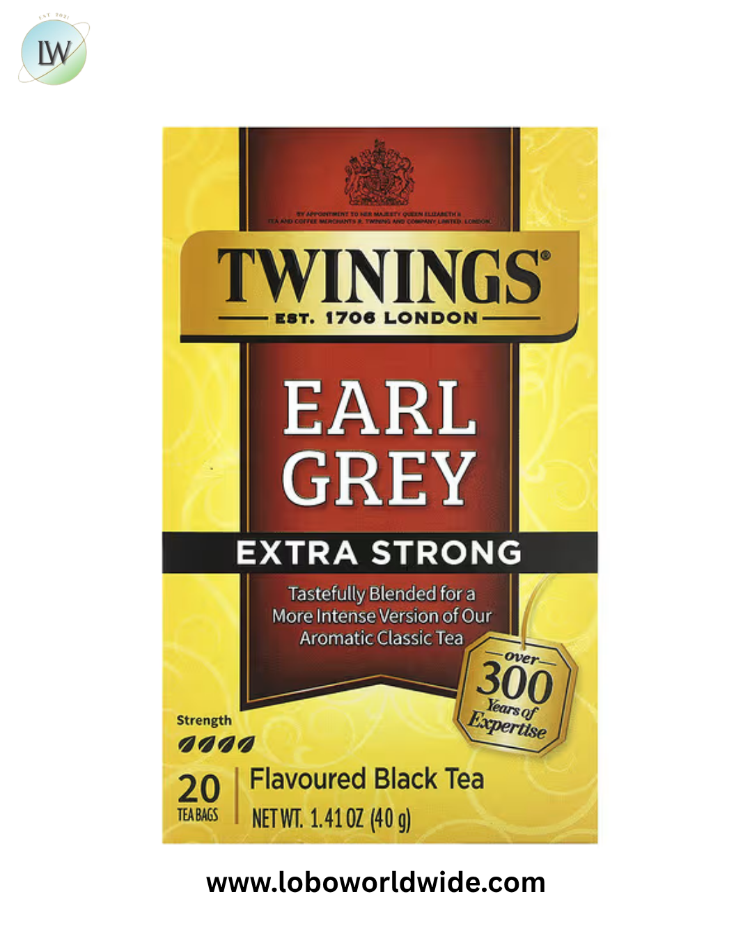 Twinings, Black Tea, Earl Grey, Extra Strong, 20 Tea Bags, 1.41 oz (40 g)