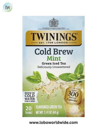 Twinings, Cold Brew Iced Tea, Unsweetened, 20 Tea Bags, 1.41 oz (40 g)