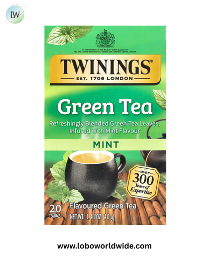 Twinings, Flavored Green Tea, Mint, 20 Tea Bags, 1.41 oz (40 g)