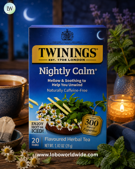 Twinings, Flavored Herbal Tea, Nightly Calm, Caffeine Free, 20 Tea Bags, 1.02 oz (29 g)