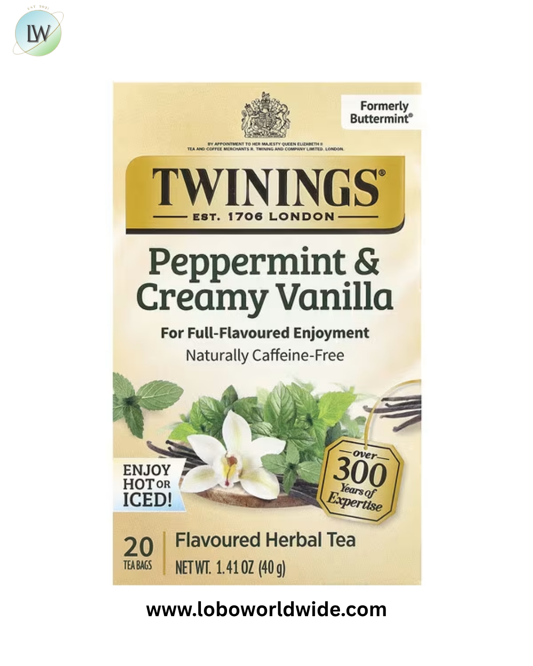 Twinings, Flavored Herbal Tea, Caffeine Free, 20 Tea Bags