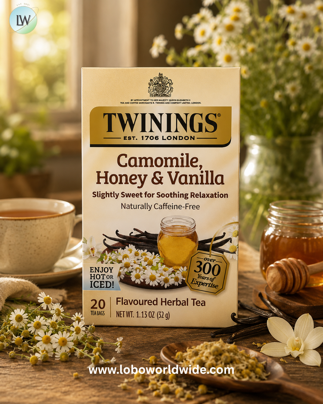 Twinings, Flavored Herbal Tea, Caffeine Free, 20 Tea Bags
