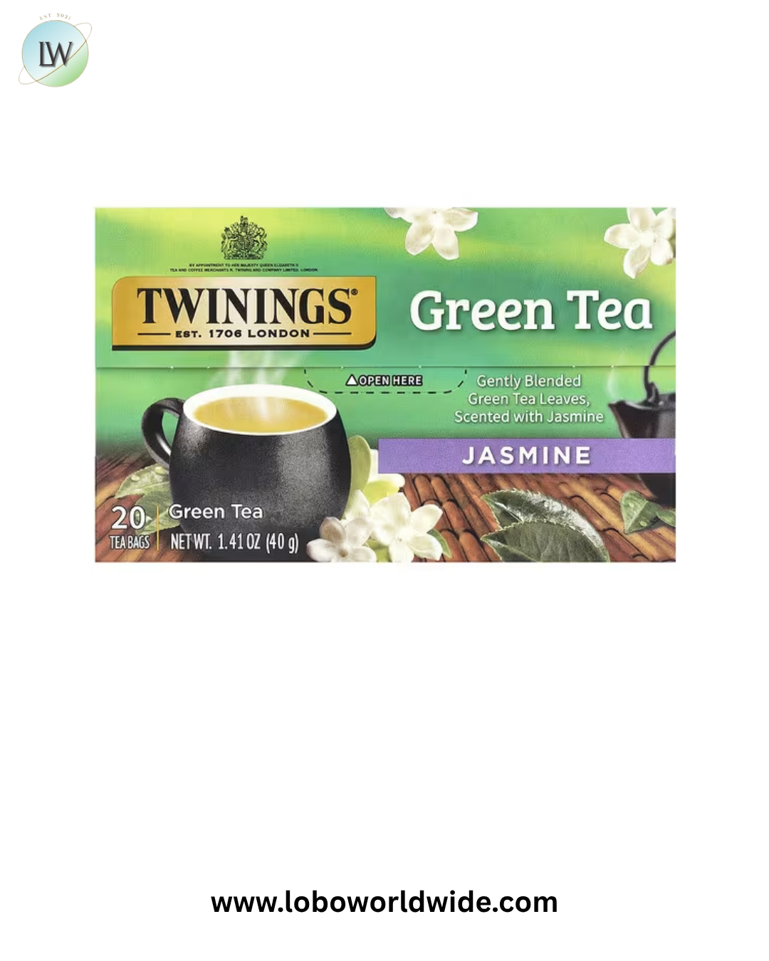 Twinings, Flavored Green Tea, Mint, 20 Tea Bags, 1.41 oz (40 g)