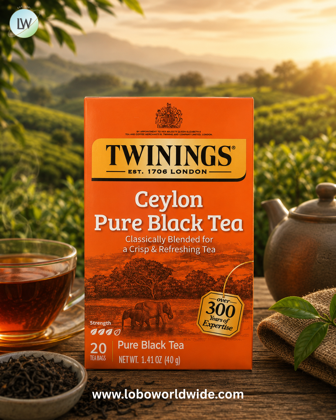 Twinings, Pure Black Tea, Ceylon , 20 Tea Bags, 1.41 oz (40 g)