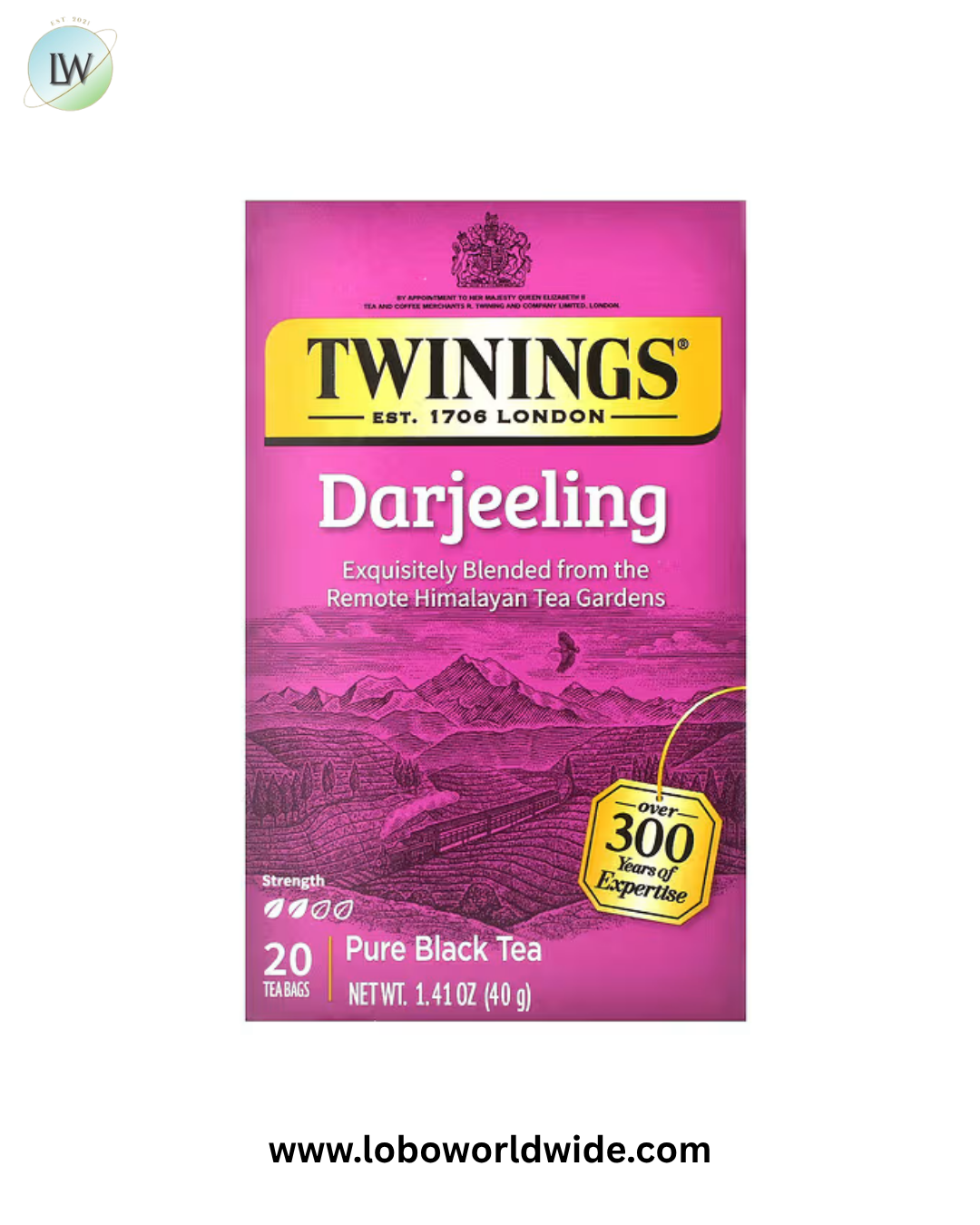 Twinings, Pure Black Tea, Darjeeling, 20 Tea Bags, 1.41 oz (40 g)