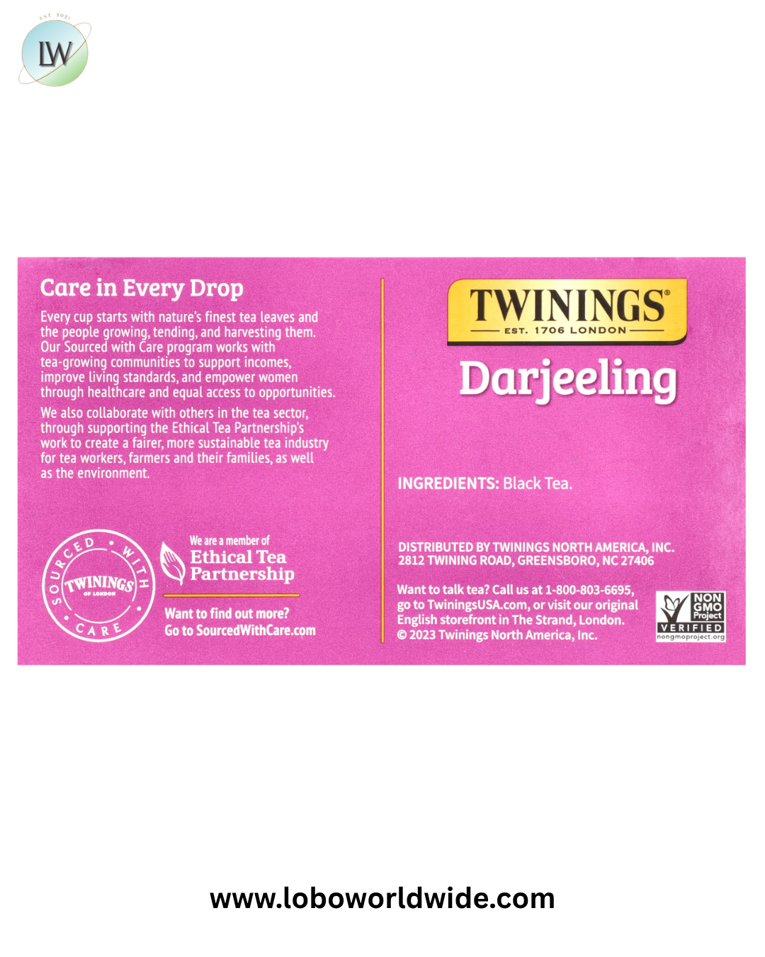 Twinings, Pure Black Tea, Darjeeling