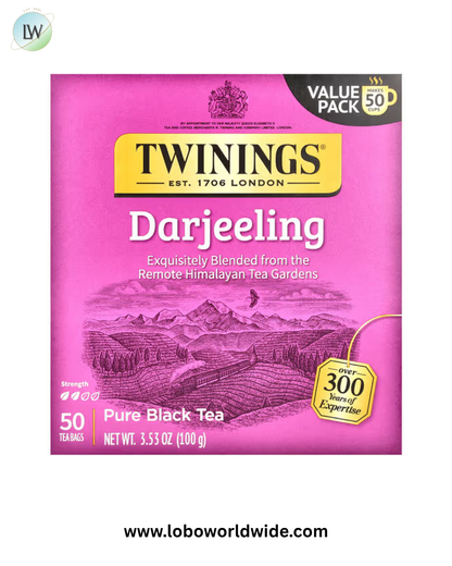 Twinings, Pure Black Tea, Darjeeling, 50 Tea Bags, 3.53 oz (100 g)
