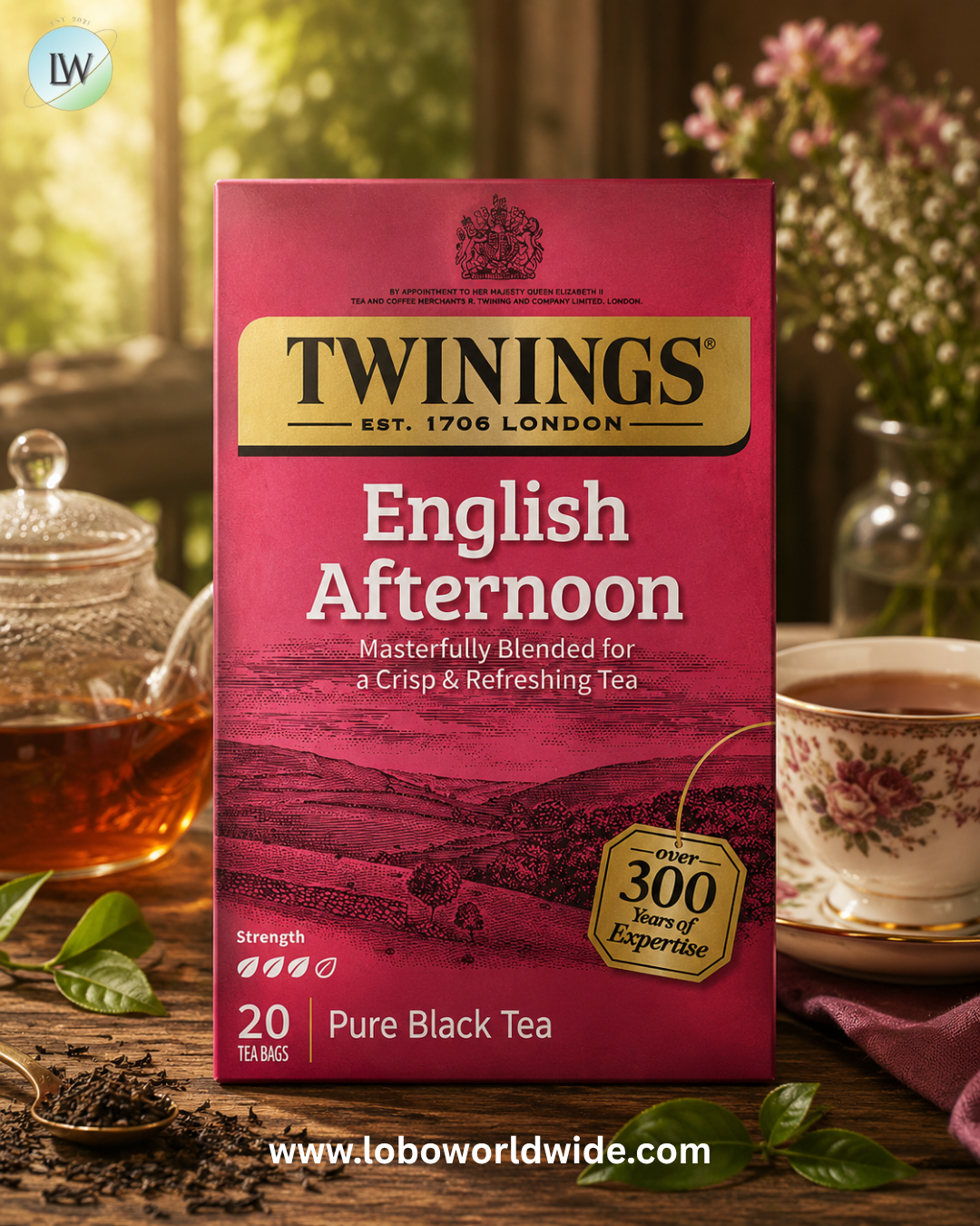 Twinings, Pure Black Tea, English Afternoon, 20 Tea Bags, 1.41 oz (40 g)