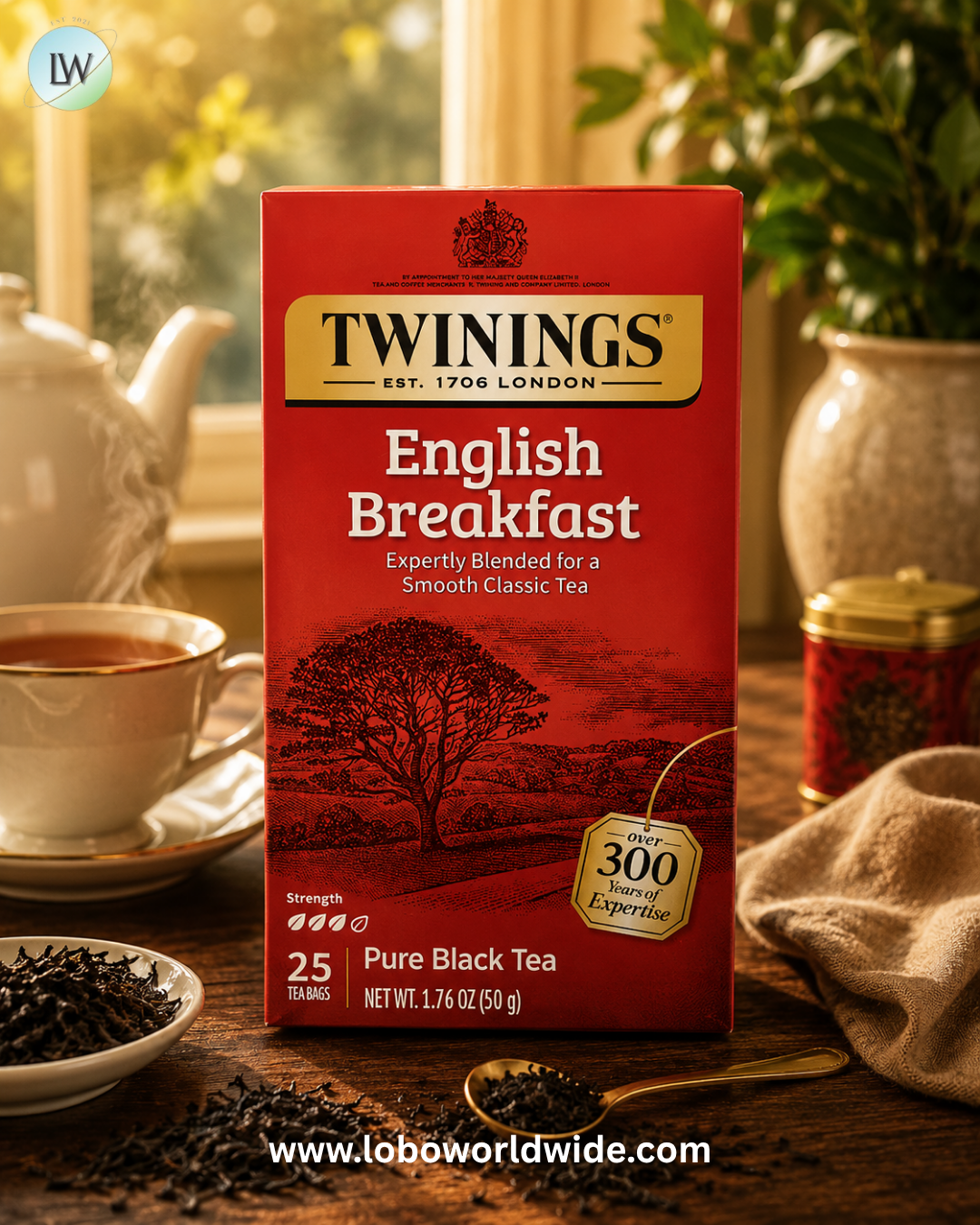 Twinings, Pure Black Tea, English Breakfast, 1.76 oz (50 g)