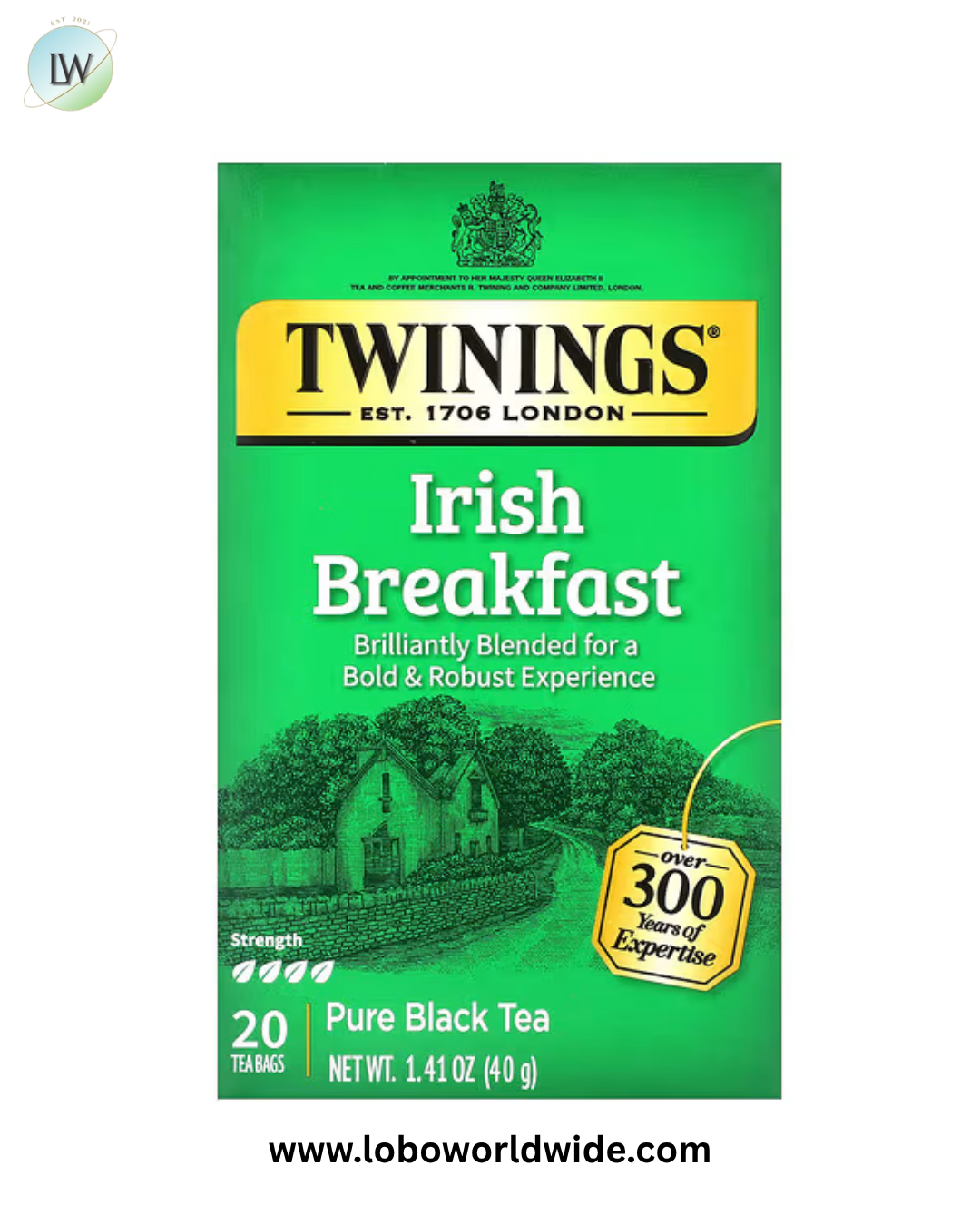 Twinings, Pure Black Tea, Irish Breakfast, 1.41 oz (40 g)