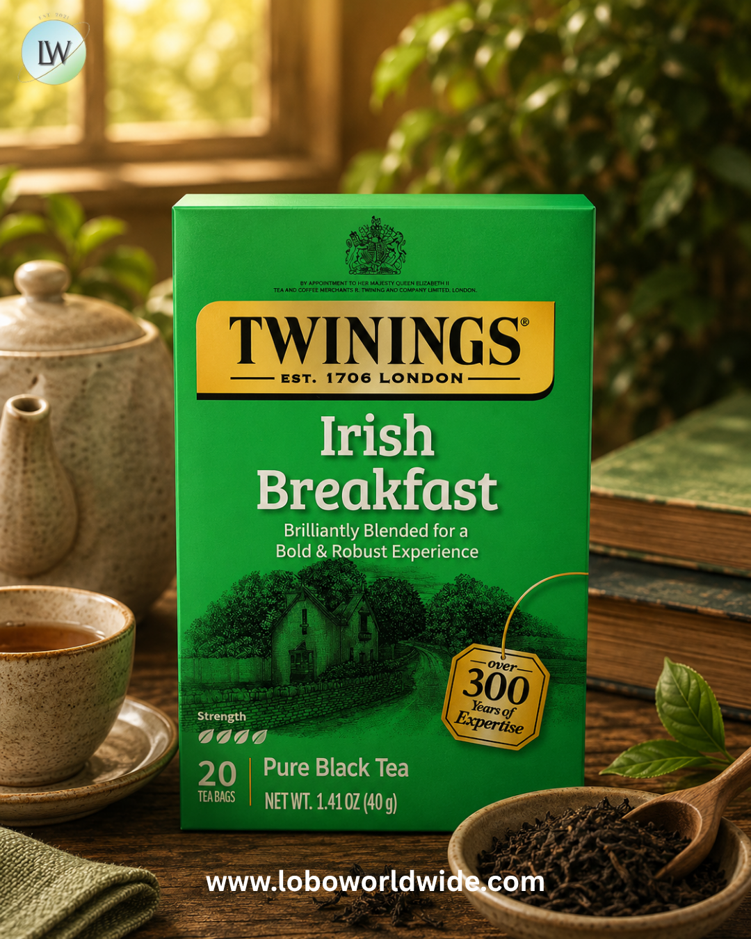 Twinings, Pure Black Tea, Irish Breakfast, 1.41 oz (40 g)
