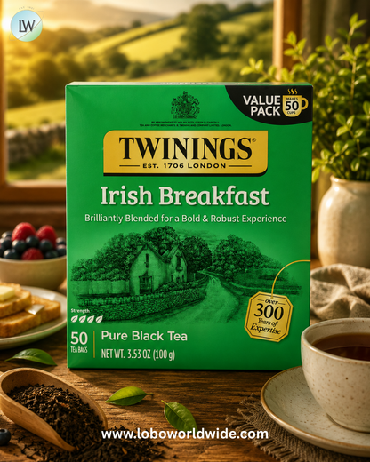 Twinings, Pure Black Tea, Irish Breakfast, 50 Tea Bags, 3.53 oz (100 g)