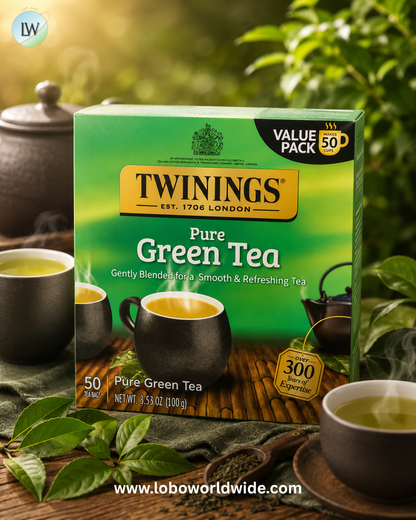 Twinings, Pure Green Tea, 50 Tea Bags, 3.53 oz (100 g)