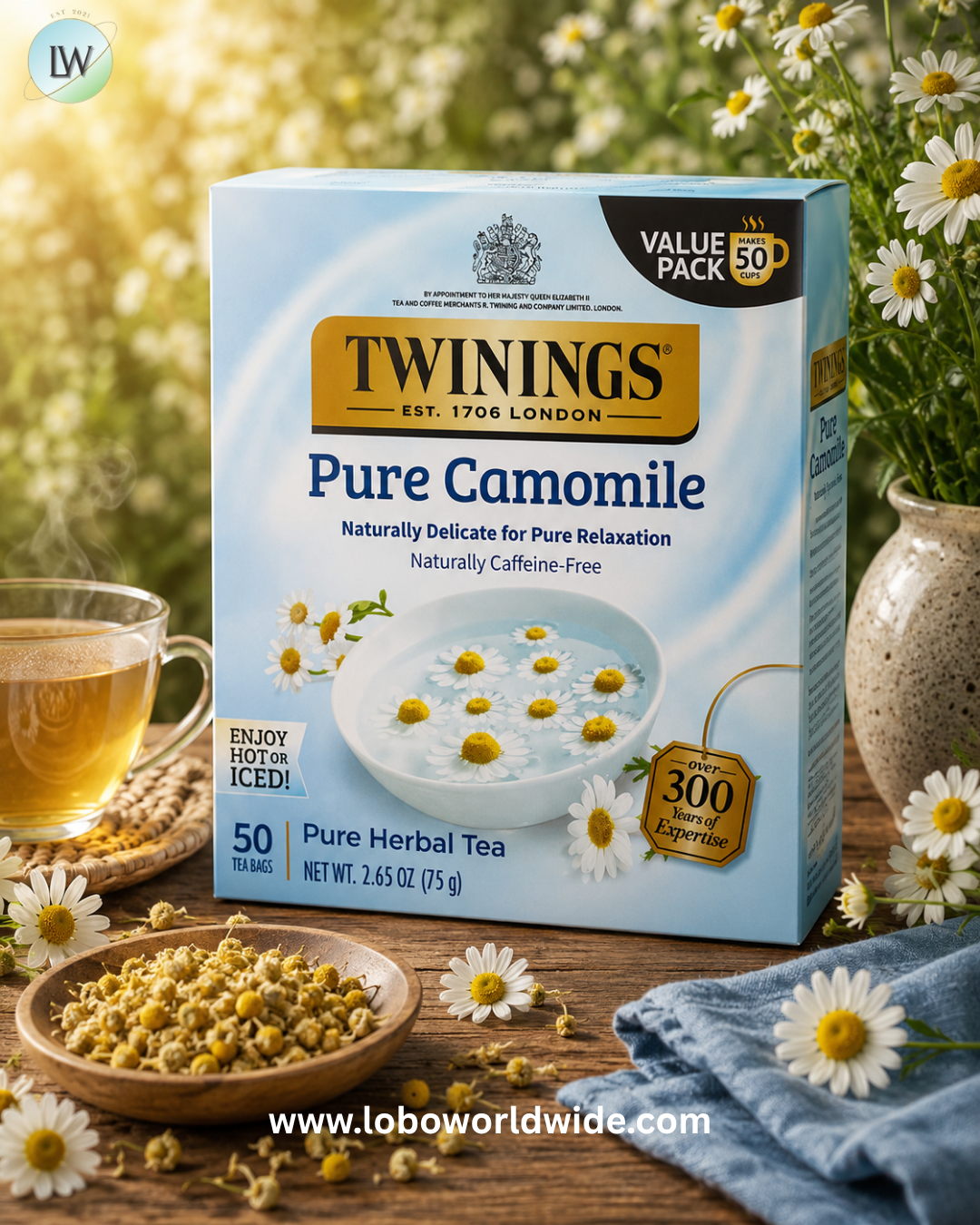 Twinings, Pure Herbal Tea, Pure Camomile, Caffeine Free