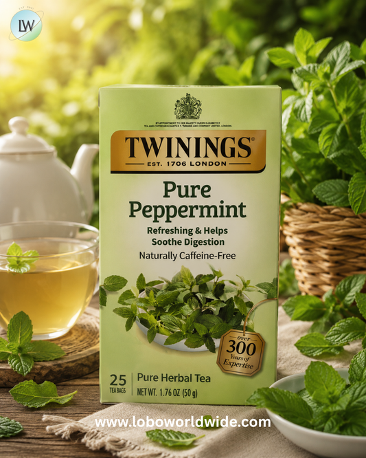 Twinings, Pure Herbal Tea, Pure Peppermint, Caffeine Free, 25 Tea Bags, 1.76 oz (50 g)