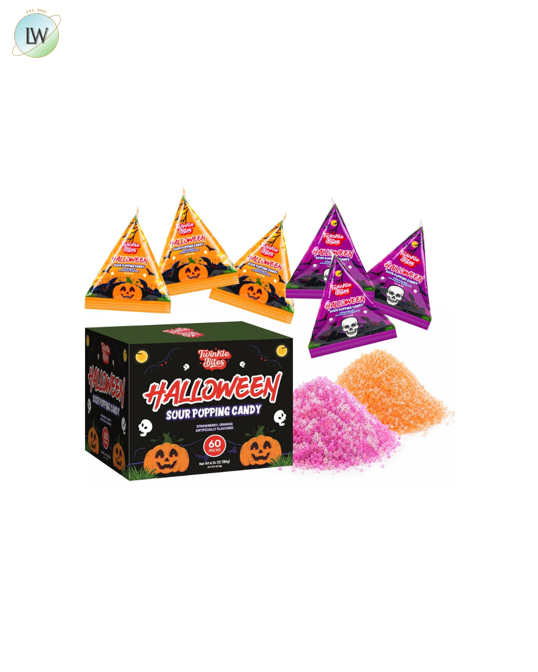 Twinkle Bites Halloween Sour Popping Candy Individually Wrapped, 6.34 oz.