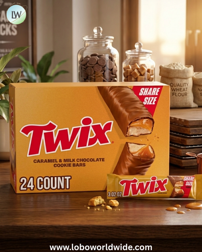 Twix Caramel Cookie Chocolate Candy Bars, Share Size, 3.02 oz., 24 pk.