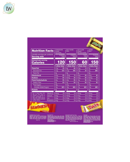 Twix, Skittles, Starburst, & Milky Way Variety Candy Assortment, 21.82 oz. (60 Pcs.)