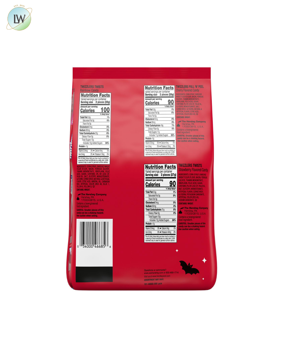 Twizzlers Assorted Fruit Flavored Candy Variety Pack, 25.3 oz. (60 Pcs.)