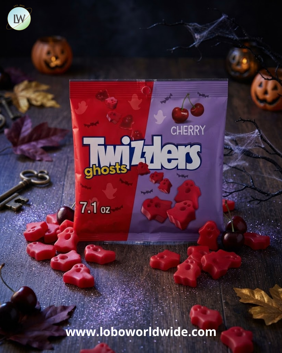 Twizzlers Ghosts Chewy Halloween Candy, Cherry, 7.1 oz.