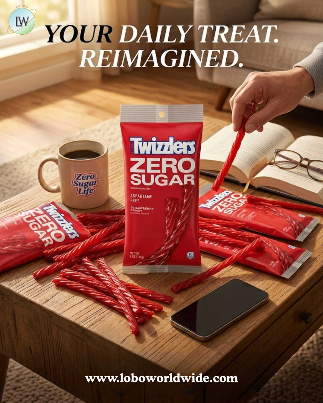 Twizzlers Zero Sugar Licorice Style Twists, Strawberry, 5 oz.