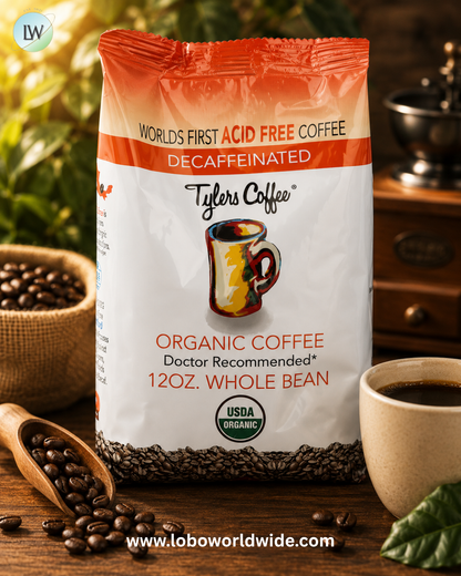 Tylers Coffees, Organic Coffee, Whole Bean, 12 oz