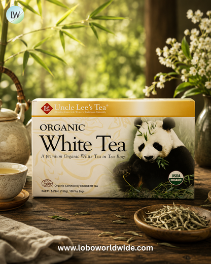 Uncle Lee's Tea, Organic White Tea, 100 Tea Bags, 5.29 oz (150 g)