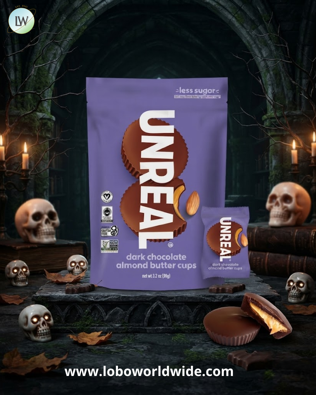 Unreal Dark Chocolate Almond Butter Cups, 3.2 oz.