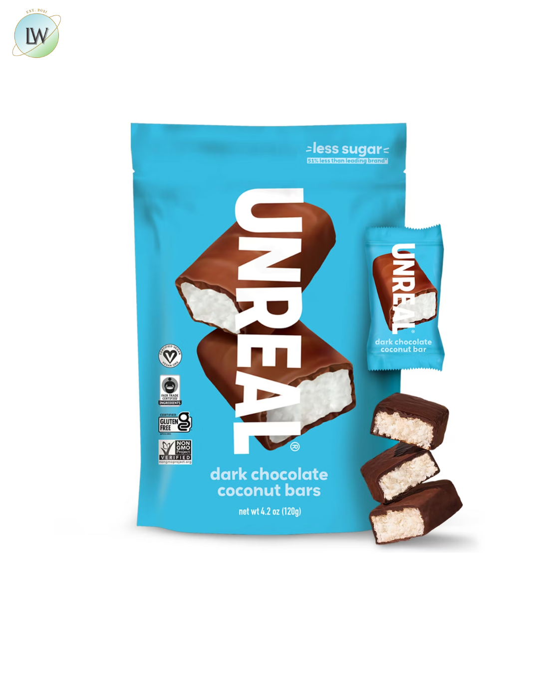 Unreal Dark Chocolate Coconut Candy Bars, 4.2 oz.
