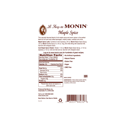 Monin Premium Gingerbread Flavoring Syrup 1 Liter