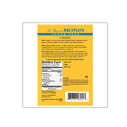 Monin Zero Calorie Natural Caramel Flavoring Syrup 750 mL