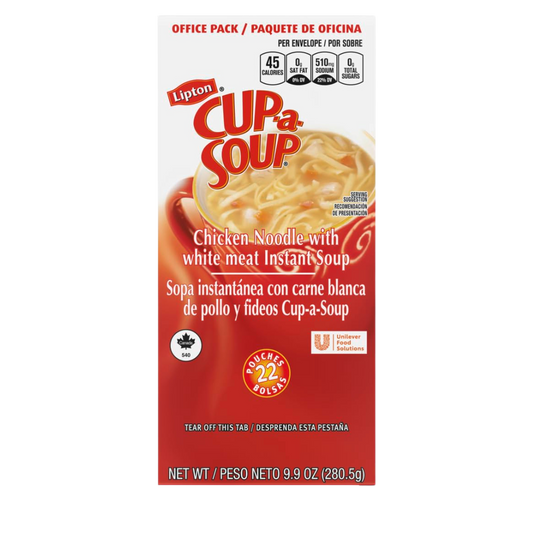 Lipton Chicken Noodle Cup-A-Soup - 1 Serving Cup - 0.45 oz - 22/Box