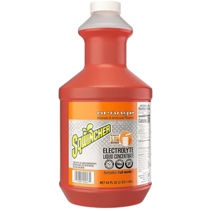 Sqwincher Liquid Concentrate, Yields 5-Gallon, "No Stir Formula", Orange, 64-Ounce