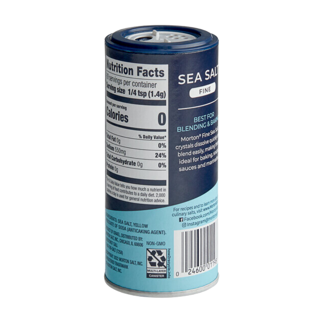 Morton 4.4 oz. Fine Sea Salt - 12/Case