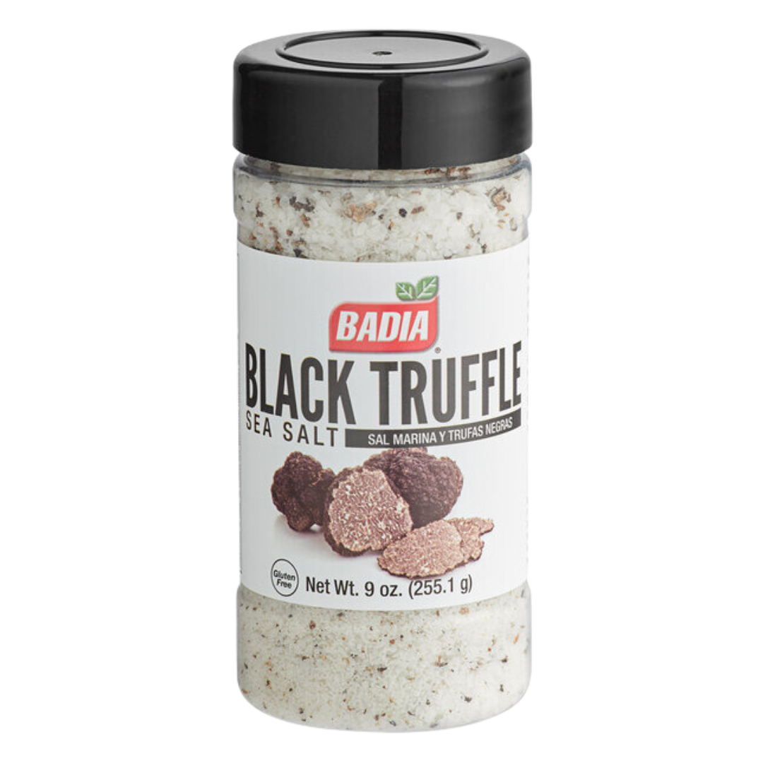Badia 9 oz. Black Truffle Sea Salt - 6/Case