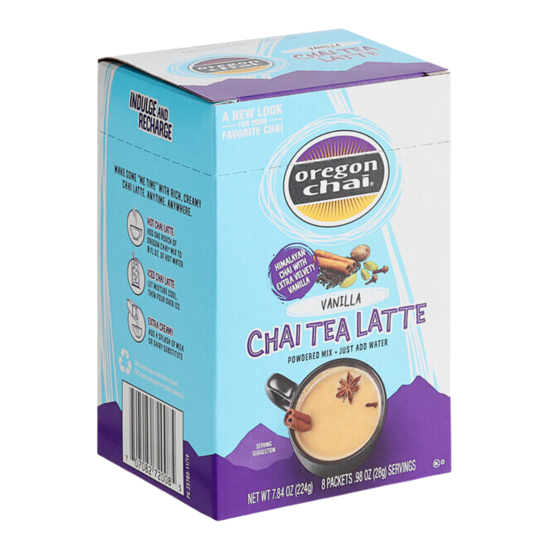 Oregon Chai Single Serve Packets Vanilla Chai Dry Mix 8 ct.